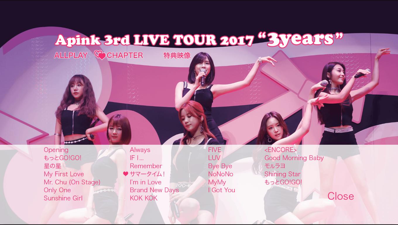 Apink组合.Apink 3rd Live Tour 2017 3years.日本第三次巡回演唱会